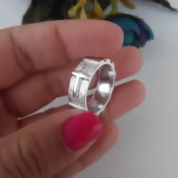Anel de Terço Masculino 8 mm em Prata 950 (0)