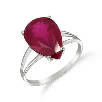 Anel com Pedra Gota Rubi Prata (0)