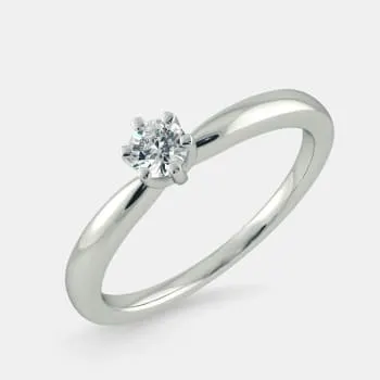 Anel Solitário com Pedra Zirconia 6 mm em Prata 950 (0)