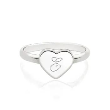 Anel de Coração com Letra Gravada em Prata 950 (0)