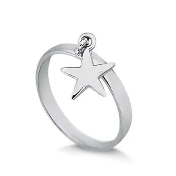 Anel com Pingente de Estrela Prata 950 (0)