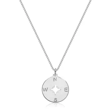 Colar com Medalha Rosa dos Ventos Prata 950 (0)