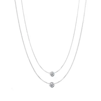 Mix Colar de Prata 925 Cordão Feminino com Pedra Zirconia (0)