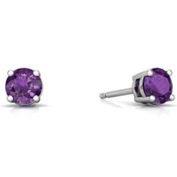 Brinco com Pedra de Zirconia Roxa em Prata 950 (0)