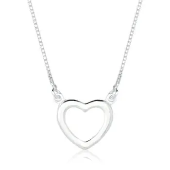 Colar com Pingente de Coração Vazado Prata 925 (0)