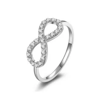 Anel Infinito com Pedras de Zirconia em Prata 925 (0)