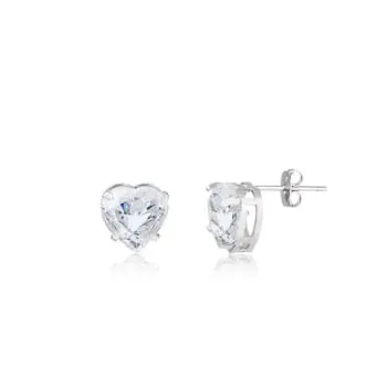 Brinco de Coração com Pedra de Zircônia Cristal (0)
