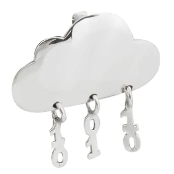 Pingente de Nuvem Chuva Binário em Prata 950 (0)