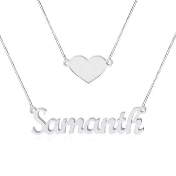 Colar Nome Personalizado com Coração Prata 925 (0)
