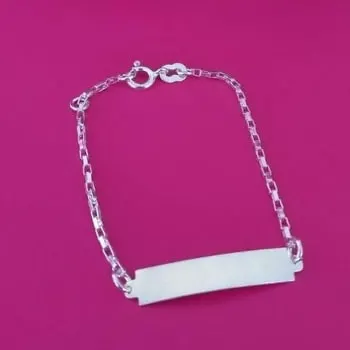 Pulseira com Chapa Infantil Cartier Prata 925 (0)