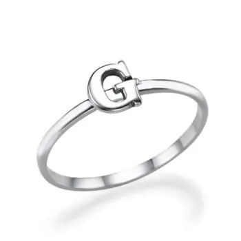 Anel com Letra Inicial em Prata 950 Personalizado (0)